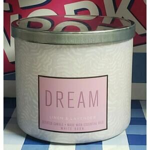 BBW DREAM Linen & Lavender Large 3 Wick Candle Home Fragrance Decor